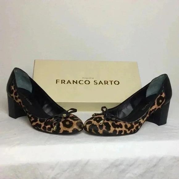 Franco Sarto Block pump heel Leopard Print - Picture 1 of 8